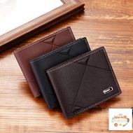 Ready Stock 24H Fast Shipping Free Shipping Fashionable Men's Short Wallet, Horizontal Soft Leather 