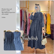 [ Promo] Midi Dress Jeans Wanita Terbaru/Nadia Midi/Dress Jeans Jumbo