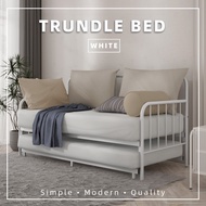 6.4FT Day Bed/Pull Out Trundle Powder Coated Metal Bed Frame