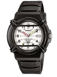 CASIO 防撞桿保護鏡面指針錶 橡膠錶帶 樹脂玻璃 防水100米 日期顯示 HDA-600B-7B