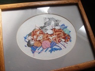 【老時光 OLD-TIME】早期二手國外進口刺繡掛畫壁飾*僅寄郵局*