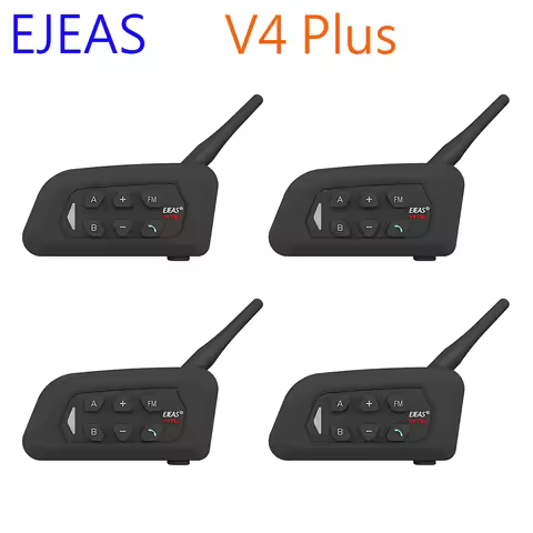 EJEAS V4 Plus Motorcycle Intercom Bluetooth Wireless Helmet Headset IP65 Waterproof FM Radio, Group 