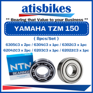 NTN YAMAHA TZM 150 ( 7pcs/Set-C3 ) 100% ORIGINAL Motorcycle Engine Bearings 6305C3 6304C3 6302C3 620