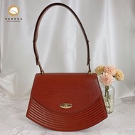 【雪曼國際精品】 LV M52482 EPI Vintage 經典水波紋單肩／手提扇形包 (焦糖色) ~二手商品約9成新