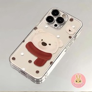 Cute Scarf Bear Phone Case For OPPO A60 A18 A38 A58 A78 4G Realme C67 C65 4G C55 C53 C35 C30 Narzo 7