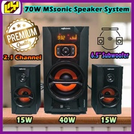 MSsonic Subwoofer Speaker 70W Channel Speaker 6.5" Subwoofer Speaker with Radio Home Theatre System 
