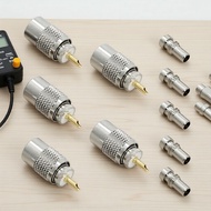 5-Pack PL-259 UHF Male Solder Plug Connectors, 50Ω Teflon, with Reducer for RG59/RG8/RG8X/LMR-400/RG