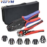 Ratcheting Crimping Tool Set-Quick Replace Jaw for Heat Shrink, Non-Insulated, Open Barrel, Insulated Non-Insulated Ferrules