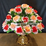 BTM 50 PCS BUNGA TELUR PELAMIN / Bunga Pahar ~  Merah/ Peach