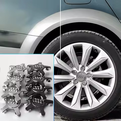 4PCS Car Five Claws Wheel Center Covers Auto Hub Cap Refit Accessories for Audi Sline A1 A2 A3 A4 A4