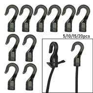 SATELLITE 5/10/15/20pcs For Bungee Shock Plastic Open End Cord Straps Hooks Rope Buckle Elastic Ropes Buckles Camping Tent Hook