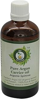 R V Essential Pure Argan Carrier Oil 100ml (3.38oz)- Argania Spinosa (100% Pure and Natural Cold Pressed)