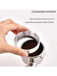 304不銹鋼咖啡機倒粉漏斗環,適用於51mm,53mm,58mm口徑咖啡濾杯