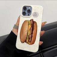 Burgers &amp; French Fries Couple Case เคสโทรศัพท์มือถือ แบบนิ่ม ลายหมีน่ารัก ย่อยสลายได้ เป็นมิตรกับสิ่งแวดล้อม สําหรับ IPhone 15 14 13 12 11 Pro Max X Xr Xs Max 7 8 Plus SE2020