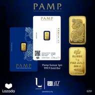 LJewellery PAMP Suisse 999.9 (24K) Gold Bar Lady Fortuna 1 Gram