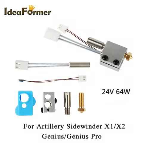 3D Printer Hotend 24V 64W Assembled Kit J-Head 0.4mm Nozzle 1.75mm For Artillery Sidewinder X1/X2/Ge