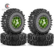 4pcs 63mm 1.0 Inch Metal Beadlock Wheel Tire Set for 1/18 1/24 RC Crawler Car TRX4M SCX24 AX24 FCX24