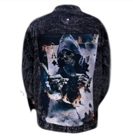 Jaket Jeans Pria Sablon Printing Jacket Denim Gambar Belakang