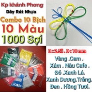 Combo of 10 packs of 10 colors 1000 Colored Drawstrings 2.5mm x10cm to mark chicken feet