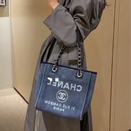 Chanel 丹寧牛仔小號沙灘包