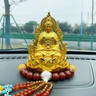 {Ship In 24h】新款汽車擺件合金雙面觀音車載飾品高端金色掛飾香水座New Style Car Ornaments Alloy Double-Sided Guanyin Car Ornamen