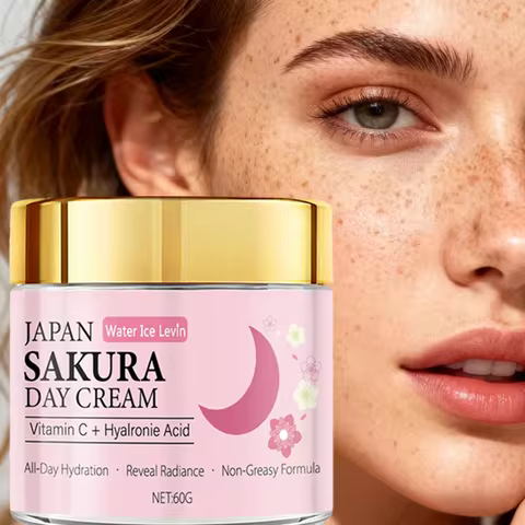 Japan Sakura Day Cream. Vitamin C Niacinamide Collagen Hyaluronic Acid Glycerin. All-Day Hydration R