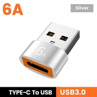 Elough 6A USB 3.0 Type-C OTG Adapter Type C USB C ชายกับ USB หญิง Converter สำหรับ Macbook Xiaomi Samsung S20 USBC OTG Connector Light