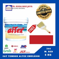 Altex Standar/Cat Tembok Altex Emulsion - 344 M.Red @5Kg + Kuas 4"