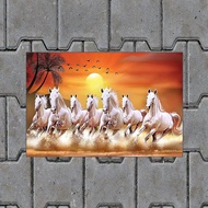 1 Piece Poster 7 Running Horses Sparkle Print Wall Sticker Poster Poster For Office Bedroom Wall Dec