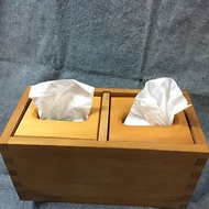 面紙盒台灣檜木雙抽小包收納盒