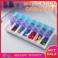 [Ready Stock] Medication Storage Solution Pill Box 7 Day Weekly Am Pm Pill Organizer 14 Compartments