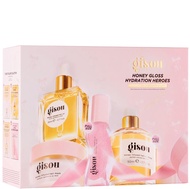 Gisou Honey Gloss Hydration Heroes Hair Value Set: Hair Perfume Lip Oil Hair Mask Hair Oil