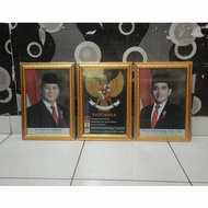 Frame + Poster of President and Vice Garuda size F4 22x33 cm Photo Frame Poster Wall Decoration