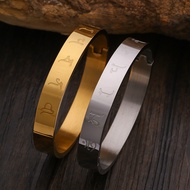 Bonding Shurangama Mantra Bracelet Female Men Bracelet Titanium Steel Six-Character Mantra Manjusri 