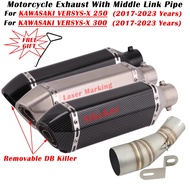 For KAWASAKI VERSYS-X VERSYS X 250 300 X250 X300 2017 - 2023 Motorcycle Exhaust Escape Modified Muff