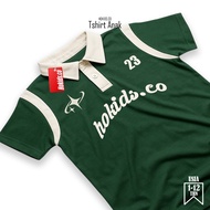 HOKIDS Polo Rugby Shirt 23 Green Cream Kids Polo Shirt | HKDSPOLOSHIRT001