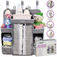 Baby Hanging Crib Cot Organizer - Changing Table Diaper Wipes Stacker - Infant Toddler Newborn Playard Nursery Storage