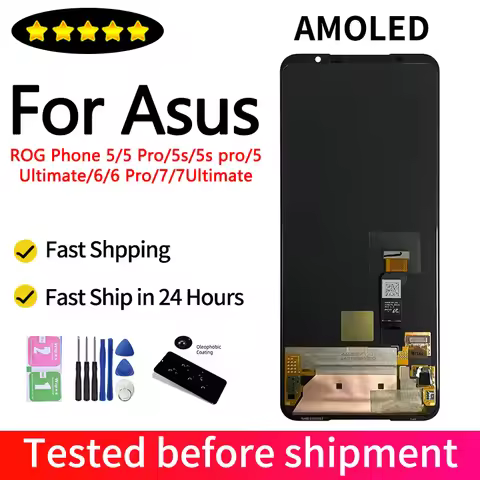 AMOLED 120Hz For ASUS ROG Phone 5 5s 6 7 LCD Touch Screen Digitizer Assembly For ROG 5 Pro 5s Pro 6 