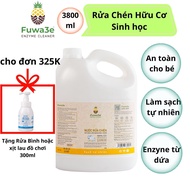 Nước rửa chén sinh học Fuwa3E can 3.8L nước rửa chén hữu cơ an toàn cho da nhạy cảm nước rửa chén bì
