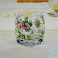 Korean Small Floral Glass Wine Glass Classy Whiskey Special Cup Tasting Glass Wine Glass Ice Ball Cup Classical Cup