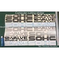 SOHC 16-Value/12-Value Single Cam Sticker Cutting Designs (2pcs=1set) sohc 12value 16value carsidedo
