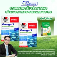COMBO 2 BOXES of Doppelherz Omega 3 Fish Oil - Supplement Omega 3, Folic Acid, Maintain Heart Health