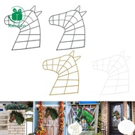 Kesoto Horse Head Wire Wreath Frame Horse Shaped Wreath Forms Ornament Floral Flower Wreath Frame fo