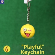 Colorful Emoji Golf Ball Keychain Gift