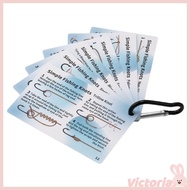 VIC 1 Set Anglers Fishing Knot Tying Reference Tutorial Cards with 12 Methods Waterproof for Easy Ca