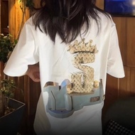 Stussy Stussy TUFF STUFF TEE Summer Series Silk Screen Printing Pattern Ribbed Collar Loose Short-Sl