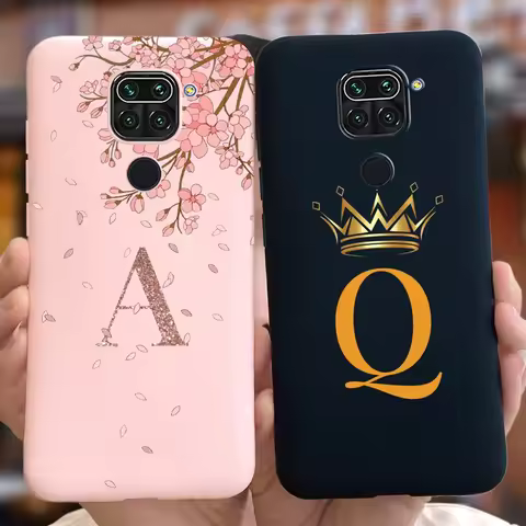 For Redmi Note 9 Case Cute Fashion Crown Letters Back Cover Soft TPU Phone Case For Xiaomi Redmi Not