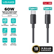 USAMS Type-C to Type-C Data Cable 60W Fast Charging 1m Original SJ711 – USB-C Charger Cable 480Mbps
