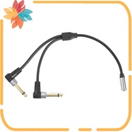 1/8 Inch Socket to 1/4 Inch Plug Y Splitter Adapter Cable 0.24M 3.5mm Female Stereo to Dual 6.35mm M