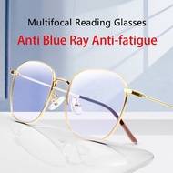 Progressive Multifocus Reading Glasses Women Men Durable Blue Light Blocking CR39 Lens Anti Eyestrai